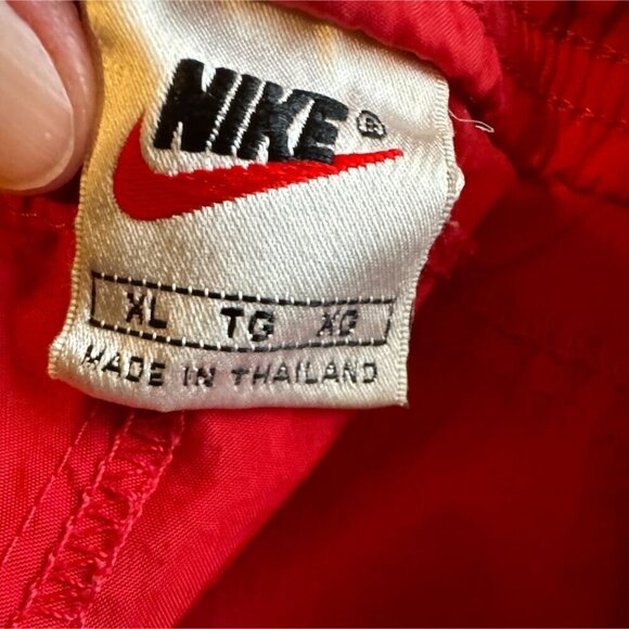 Nike Vintage Mens Red Elastic Waist Lightweight Ankle Zip Pockets Joggers Pants - Picture 5 of 11